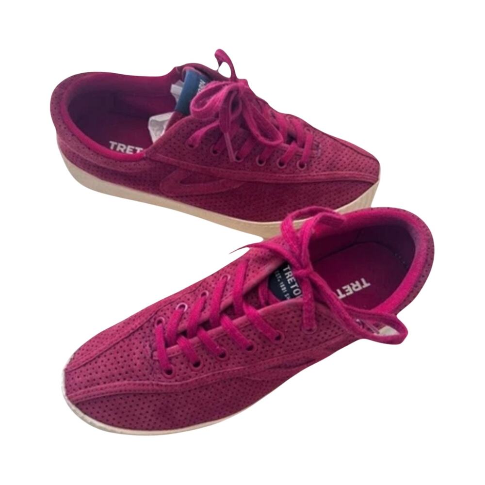 Tretorn Nylite Platform Tennis Sneakers Women’s US 7 Burgundy Red Suede Casual
